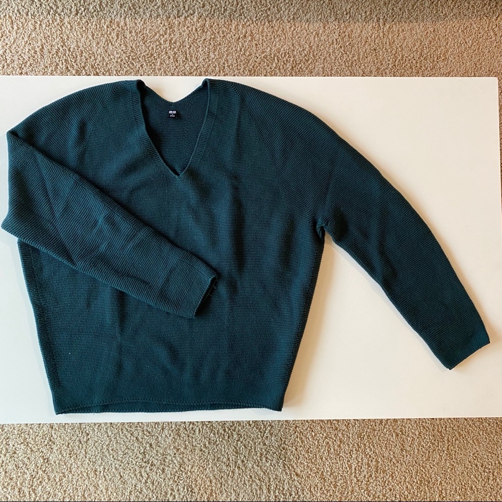 Soft Knit Cotton Oversized V-Neck Sweater